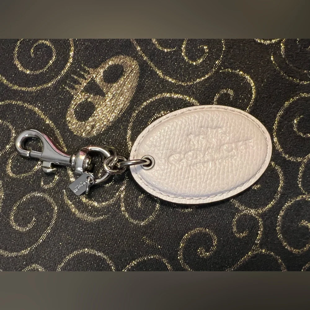 Coach Orange or White Leather Keychains Bag Charms (1) pc choice of one